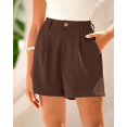 thumbnail image 3 of FreshPretty Shorts for Women Dressy Casual Summer Elastic Waist in The Back Pleated Wide Leg Tailored Work Trouser Shorts, 3 of 7