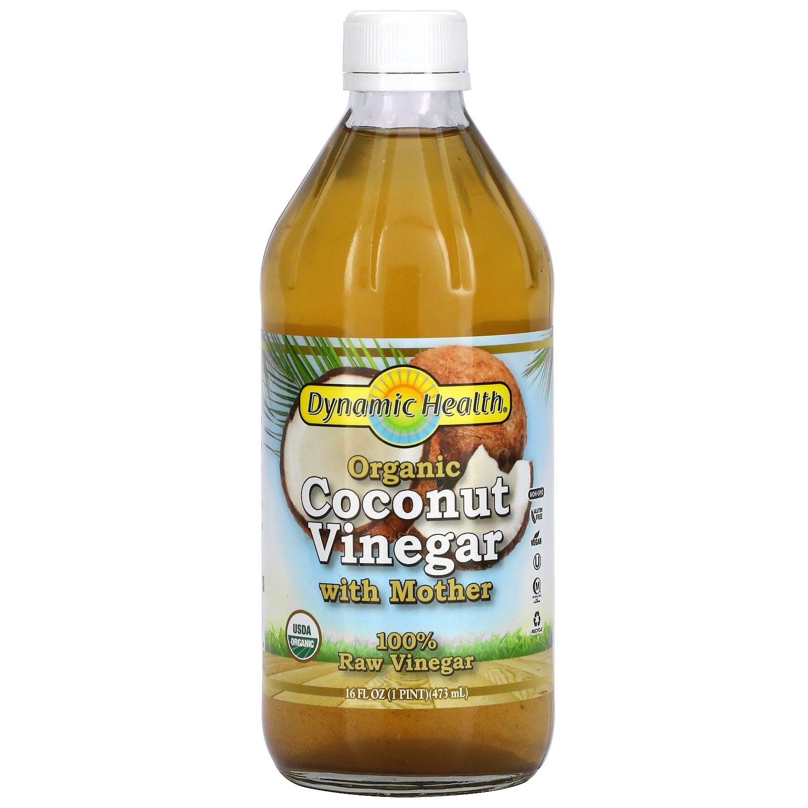 Organic Coconut Vinegar with Mother, 16 fl oz (473 ml), Dynamic Health