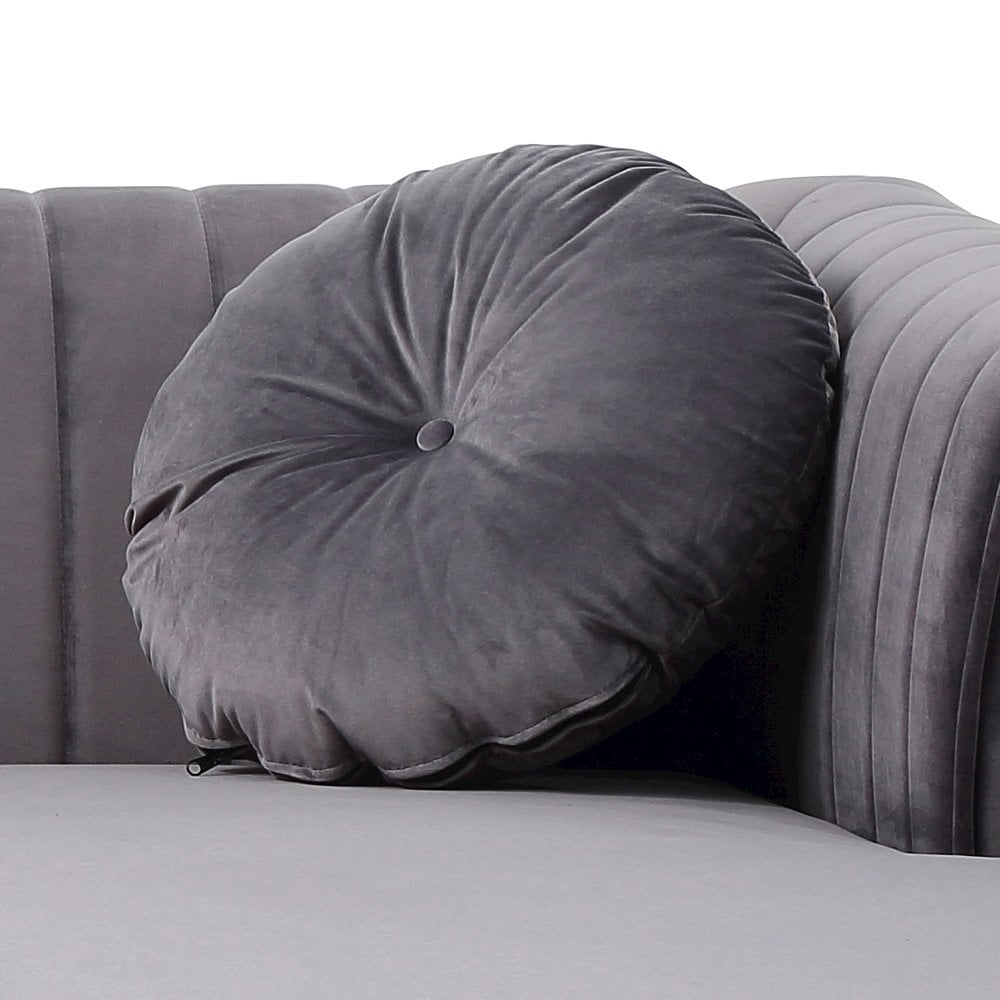 Glory Furniture Delray Sofa Chaise in Gray Color