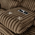 thumbnail image 6 of Roundhill Furniture Ardello Manual Reclining Sofa with Wide-Wale Corduroy Upholstery and Built-In Power Center, Chocolate, 6 of 12