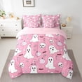 thumbnail image 2 of Manfei Spooky Ghost Bedding Full Size, Halloween Pumpkin Bed Set, Horror Skull Reversible Bedding Sets Full Size, Breathable Room Decoration, 7-Piece, 2 of 7