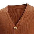 thumbnail image 5 of ZCFZJW Mens Classic Fit Cardigan Sweaters Loose Regular Fit Casual Elasticity Long Sleeve Basic Button Down V Neck Cable Knitted Sweater Tops Coffee XL, 5 of 6