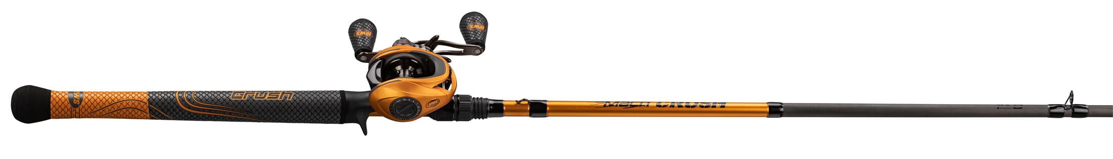 Lew's MACH Crush SLP Baitcast Reel and Fishing Rod Combo, 7-Foot Rod, Left-Hand Retrieve, Orange