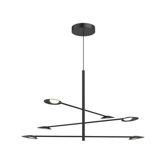 CH90136-BK-Kuzco Lighting-Rotaire - 43W 6 LED Chandelier-20.13 Inches Tall and 35.5 Inches Wide