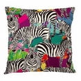 thumbnail image 2 of Funda de almohada IBILIU Art Zebra cuadrada de algodón lino 45 x 45 cm, 2 of 3