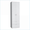 thumbnail image 6 of Chests & Wardrobes Modern White Armoire with Hanging Rod, 2 Drawers, 1 Shelf | 76.8"H | White | Engineered Wood, 6 of 8