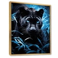 thumbnail image 2 of Designart "Hidden Observer Infrared Black and Blue Panther" Animals Floater Framed Wall Art Print, 2 of 7