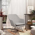 thumbnail image 4 of Costway Rocking Chair Fabric Rocker Upholstered Single Sofa Chair Accent Armchair Grey, 4 of 10