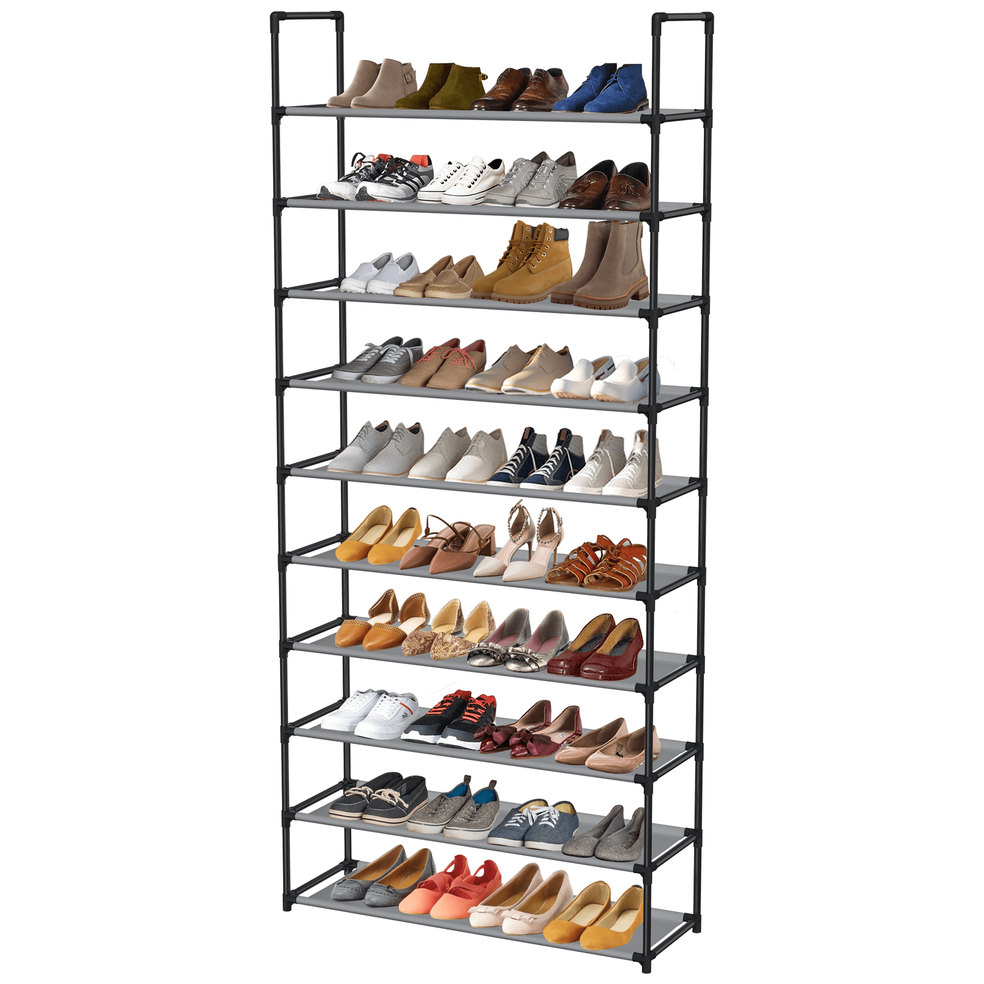 Metal Shoe Rack Organizer，8 Tiers Tall Shoe Shelf Storage，40-45