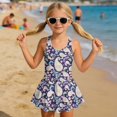 thumbnail image 3 of Tutolipy Floral Print Girls Beach Swimsuit, Skirt Swim Dress for Girls for Summer Swimming Size 5-6 Years, 3 of 8