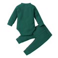 thumbnail image 2 of UQJfacai Newborn Baby Girl Clothes Ribbed Knitted Cotton Long Sleeve Romper Long Pants Solid Color Fall Winter Outfits 0-12 Months, 2 of 4