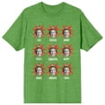 thumbnail image 5 of Elf Buddy Mood Faces Crew Neck Short Sleeve Green Heather Women's T-shirt-3XL, 5 of 7