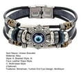 thumbnail image 7 of harmtty Faux Leather Bracelet Bohemian Multilayer Beads Vintage Geometric Decorative Gift Men Women Turkish Evil Eye Charm Bracelet Jewelry for Daily Life, 7 of 7