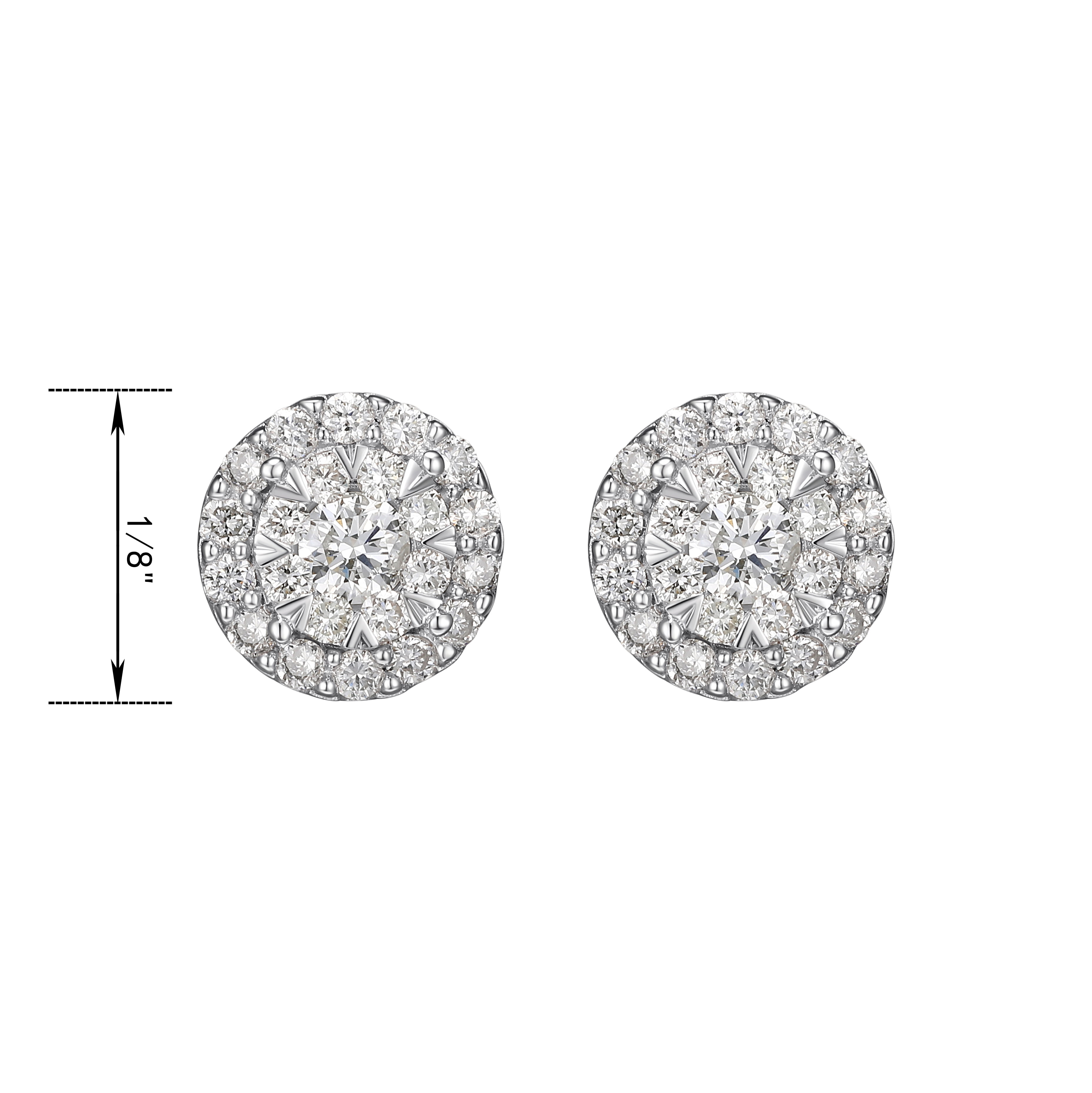 Forever Facets 1/2 CT TW Lab Grown Diamond Earrings in Platinum over Sterling Silver, Adult Female