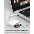 thumbnail image 5 of SD Card Reader for iPhone iPad Trail Camera Viewer 3-in-1 SD Adapter with Dual Slots & USB Port, Memory Card Adapter Dual-connector Design with Lightening&USB-C for Photographers, Plug & Play, 5 of 6