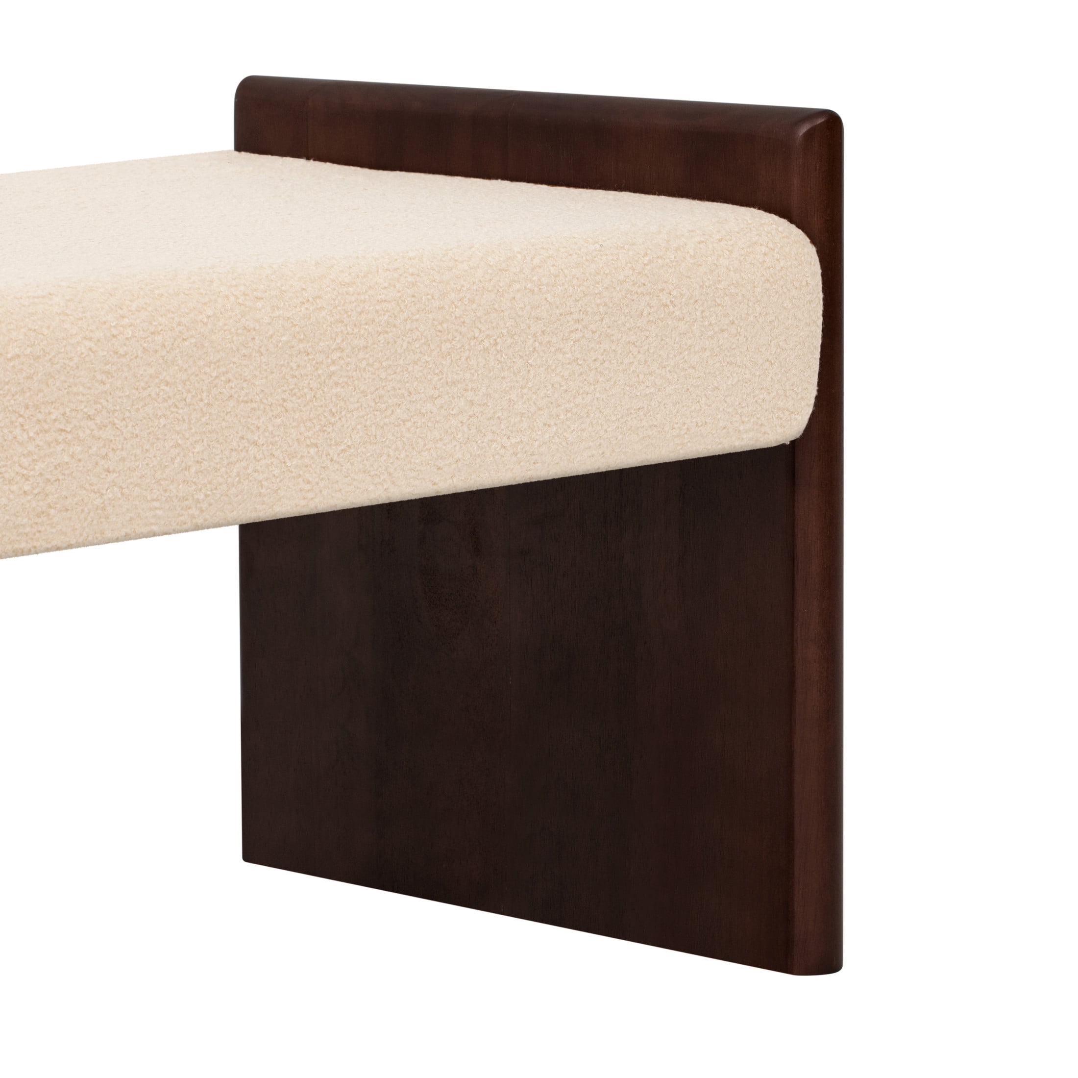 Christopher Knight Home 63" Modern Boucle Upholstered Decorative Ottoman Bench, Wood Frame, Light Camel