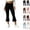 06# Black, variant on Women Fold Over Capri Pants Mid Rise Foldover Yoga Leggings Knee Length Cropped Flared Bell Bottom Capris Navy XXL