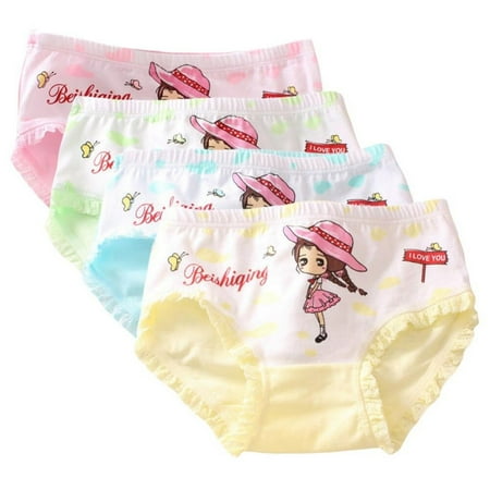 

PROMOTION SALES!Girls Cartoon Cotton Panties 4pcs Comfortable Soft Underwear