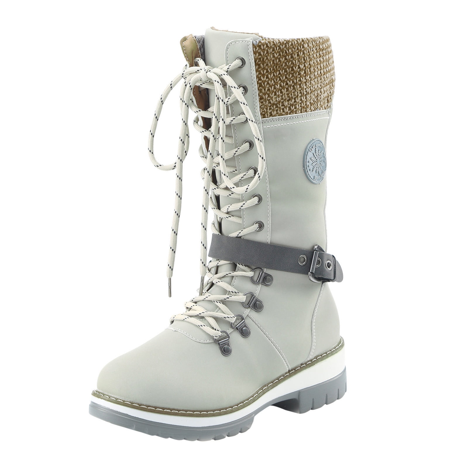 Vivi Boots for Women Snow Boots Durable Outdoor Thermal Winter Mid Calf Boots Warm Boots, Women's, Size: 42, Beige