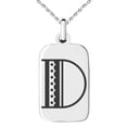 thumbnail image 1 of Stainless Steel Letter D Initial Metro Retro Monogram Engraved Small Rectangle Dog Tag Charm Pendant Necklace, 1 of 1