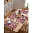 thumbnail image 5 of Placemats Set of 6, Valentine''s Day Pink Love Splicing Hearts Black and White Plaid Kitchen Table Placemats,Non Slip Washable Dining Table Mats Set for Wedding Holiday Party Decoration, 5 of 5
