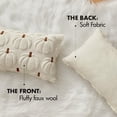thumbnail image 6 of Fall Pumpkin Plush Pillow Covers 12x20, Faux Fur Decorative Cushion Cases for Couch, Halloween Decor for Living Room Bedroom, 2 Set, Cream White Brown Stem, 6 of 7