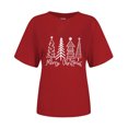 thumbnail image 4 of Puntoco Blusa informal de cuello redondo con estampado navideño para mujer, 4 of 4