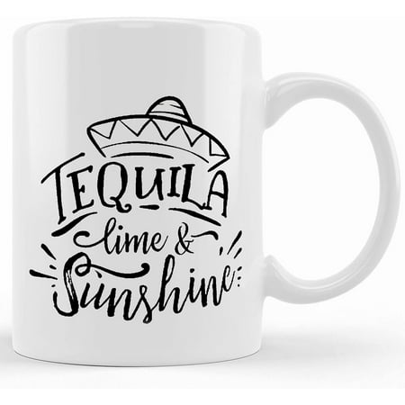 

Tequila Lime And Sunshine Enamel Mug Camping Mug Ceramic Novelty Coffee Mug Tea Cup Gift Present For Birthday Christmas Thanksgiving Festival 11oz Sarcasm With Sayings Mug