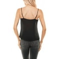 thumbnail image 3 of Socialite BLACK Women's Leigh Lace Trim Camisole, US Large, 3 of 4
