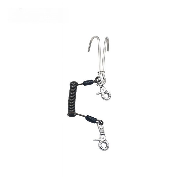Gancho de flujo de acero inoxidable 316 para buceo, gancho telescópico de doble flujo con resorte, gancho de descarga de flujo superior anticorrosión