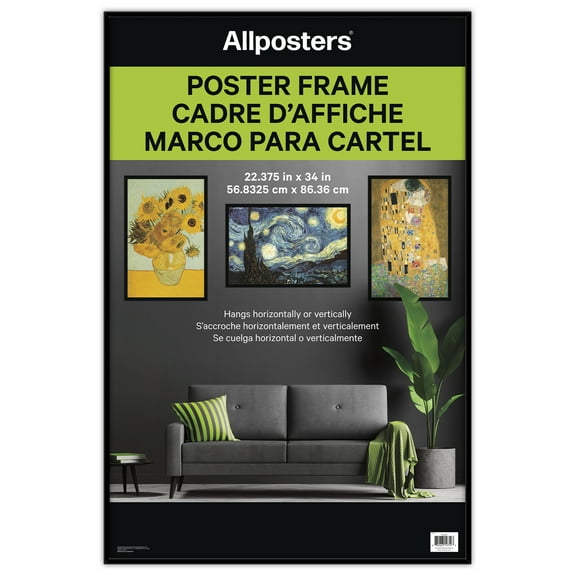 Trends International Poster Frame, Black, for 22.375" x 34" Posters and Wall Art in Your Room