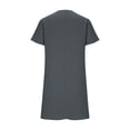 thumbnail image 7 of FengLS Women's Mini Dress Casual Loose Cotton-Linen Dress with Pockets Summer Lightweight Solid Color Homewear Short Dress Comfy V-Neck Short Sleeves Mini Dress, 7 of 7