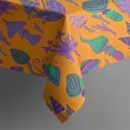 thumbnail image 4 of Purple Green Mushroom Plant Orange Pattern Rectangle Tablecloth 60"x120",Waterproof Polyester Rectangle Table Cloth, Wipeable Spillproof Polyester Tablecloth for Dining, Camping, Indoor and Outdoor, 4 of 6