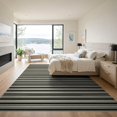 thumbnail image 3 of ODIKA 9'x12' Washable Area Rug Striped Breezy Rectangular Motif Tone Contrast Doormat Edges for Dining Room, Basement, Large Office, Non-Slip Chair-Friendly, 3 of 7