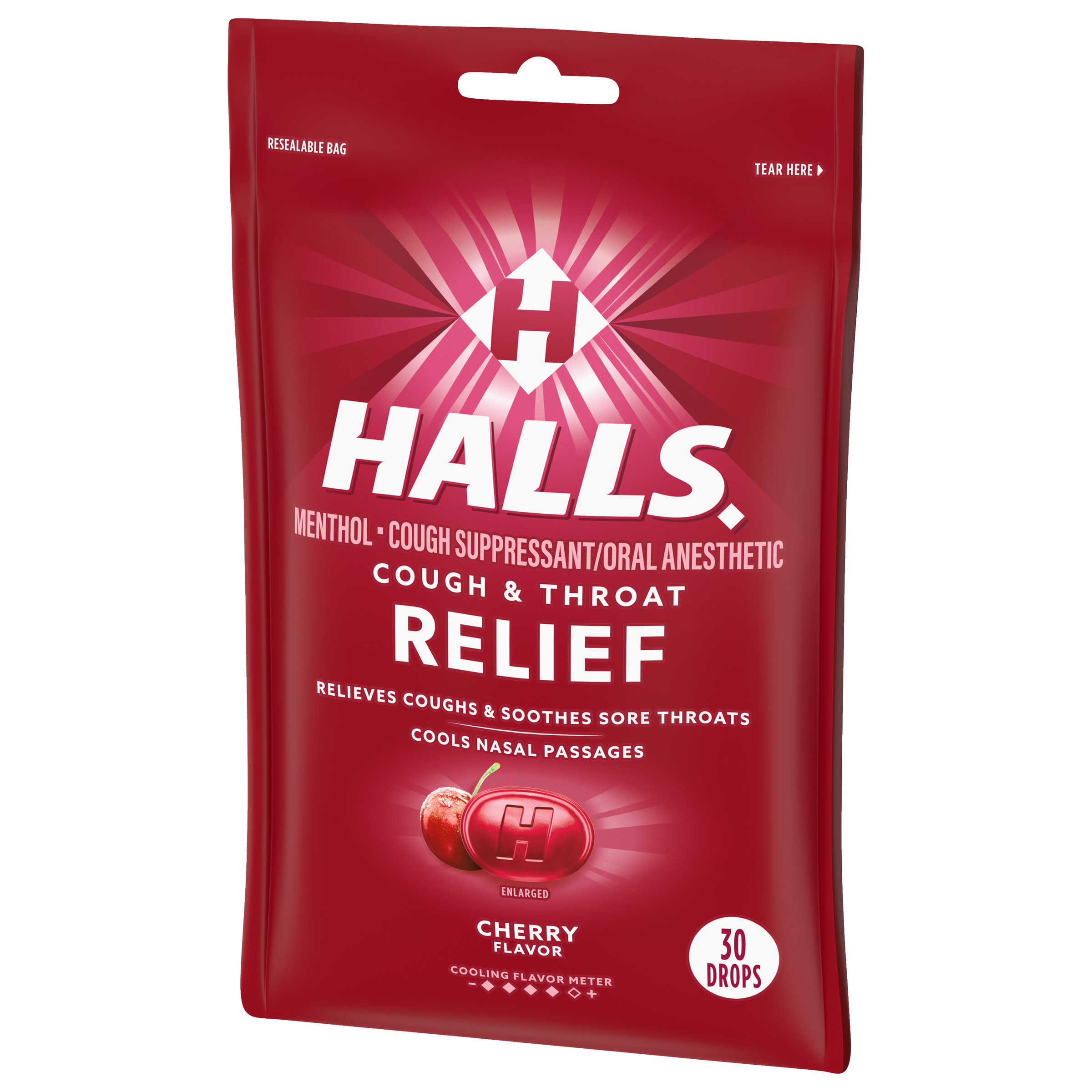 HALLS Relief Cherry Cough Drops, 30 Drops - image 10 of 12