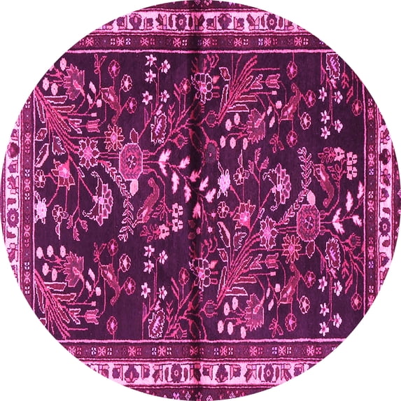 Ahgly Company Indoor Round Persian Pink Traditional Area Rugs, 5' Round