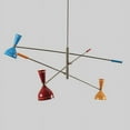 thumbnail image 2 of Italian Style Three-Arms Brass Sputnik Balance Chandelier Light Fixture Raw Brass Ceiling Fixture, 2 of 7