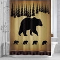 thumbnail image 3 of Vintage Animals Bear Shower Curtain for Bathroom Decor, Black Pine Forest Retro Animal Waterproof Fabric Shower Curtain, 72"x84" Set with 12 Hooks, 3 of 9
