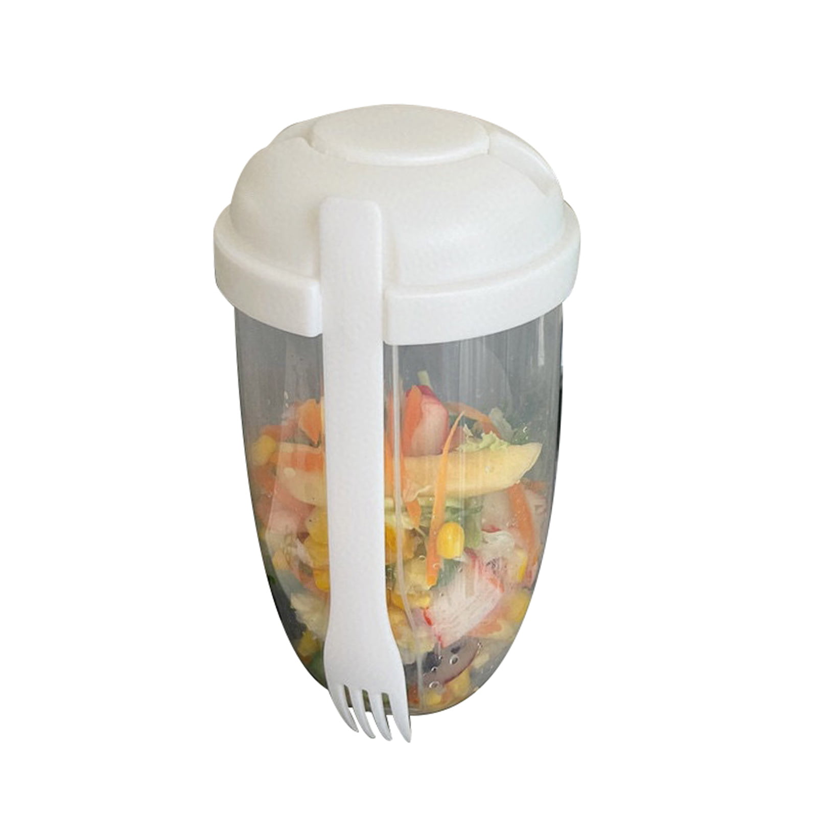 Tuelaly 1000ml Salad Cup with Fork Large Capacity Portable Low-fat