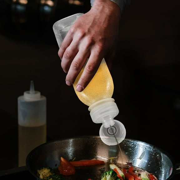 FRCOLOR Hemoton 10pcs Refillable Squeeze Bottles for Precise Oil Dispensing with Measurement Marks 300ml Food Grade Empty Bottles for Condiments