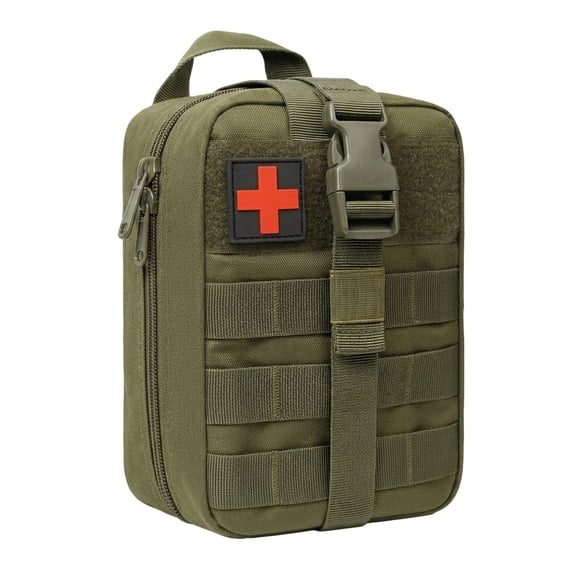 AUGOOL First Aid Bag Molle Duty Belt EMT Medical Pouch Empty Green - Large Capacity - Compact Design - Many Compartments - for Hiking Survival Camping