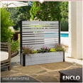 thumbnail image 3 of 44in H x 46in W x 9.5in L (1 Screen w/ Planter) Freestanding Enclo Florence Ash Color Privacy Fence Screen with Planter Box, Outdoor Vinyl Privacy Screen Panel for Patio & Air Conditioner, EC18007, 3 of 11