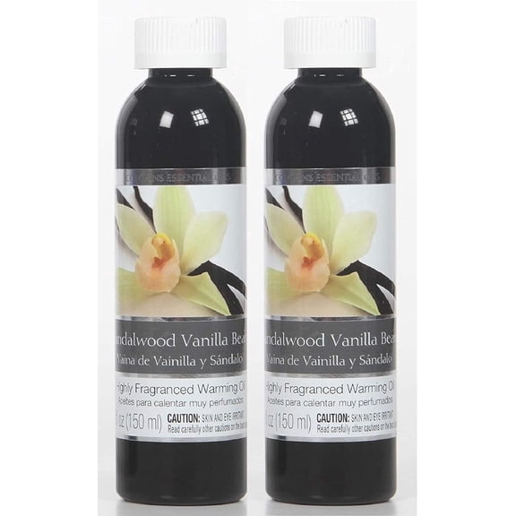 Hosley Fragrance Oil Set with 2 x 5 oz Sandalwood Vanilla Bean Fragrance Warming Oils, Sandalwood Vanilla Bean, 5 fl oz, 2 Count