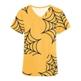thumbnail image 4 of Dvkptbk Sarrau pour Femmes Halloween T-Shirts d'Halloween pour Femmes à Imprimé Citrouille et Araignée Hauts d'Infirmière Tenue de Travail avec Poches Mode Décontractée Col en V Manches Courtes, 4 of 5