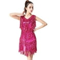 thumbnail image 3 of Adeawade Elegant Dresses For Women Sleeveless Fringe Sequin Latin Dance Dress For Party Performance Stage Show Ballroom Tango Outfit Adorable Clothes Xl Hot Pink, 3 of 3