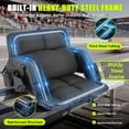 thumbnail image 2 of Foldable Stadium Seat Chair for Bleacher, Padded Back Support with 6 Reclining Positions, Cup Holder and Shoulder Strap, Portable Stadium Chair for Sport Events, 23in, 2 of 9