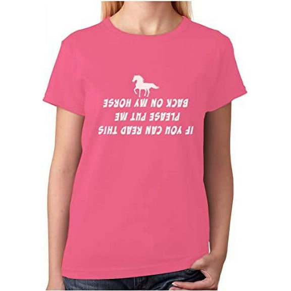 TeeStars - Put Me Back On My Horse Funny Gift for Horse Lover Women T-Shirt XX-Large Pink