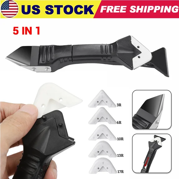 STARLIGHT- 5 In 1 Silicone Sealant Remover Tool Kit Set Scraper Caulking Mould Removal Us