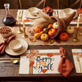 thumbnail image 5 of SLYNSHome Thanksgiving Placemat with Pumpkin And Leaf Print,Autumn Harvest Table Mat For Restaurant And Kitchen Decor, Fall Season Holiday Party Dinner Table Decoration, 5 of 6