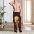 thumbnail image 2 of Naloa Red Skull Spider Pajama Pants Men, PJ Bottoms, Sleep & Lounge Pants-Small, 2 of 6